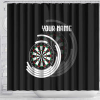 Personalized Black and White Dartboard Shower Curtain Bullseye Target Design for Dart Players - Wonder Print Shop