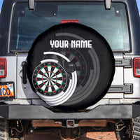 Personalized Black and White Dartboard Spare Tire Cover Bullseye Target Design for Dart Players - Wonder Print Shop