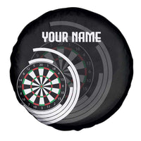 Personalized Black and White Dartboard Spare Tire Cover Bullseye Target Design for Dart Players - Wonder Print Shop