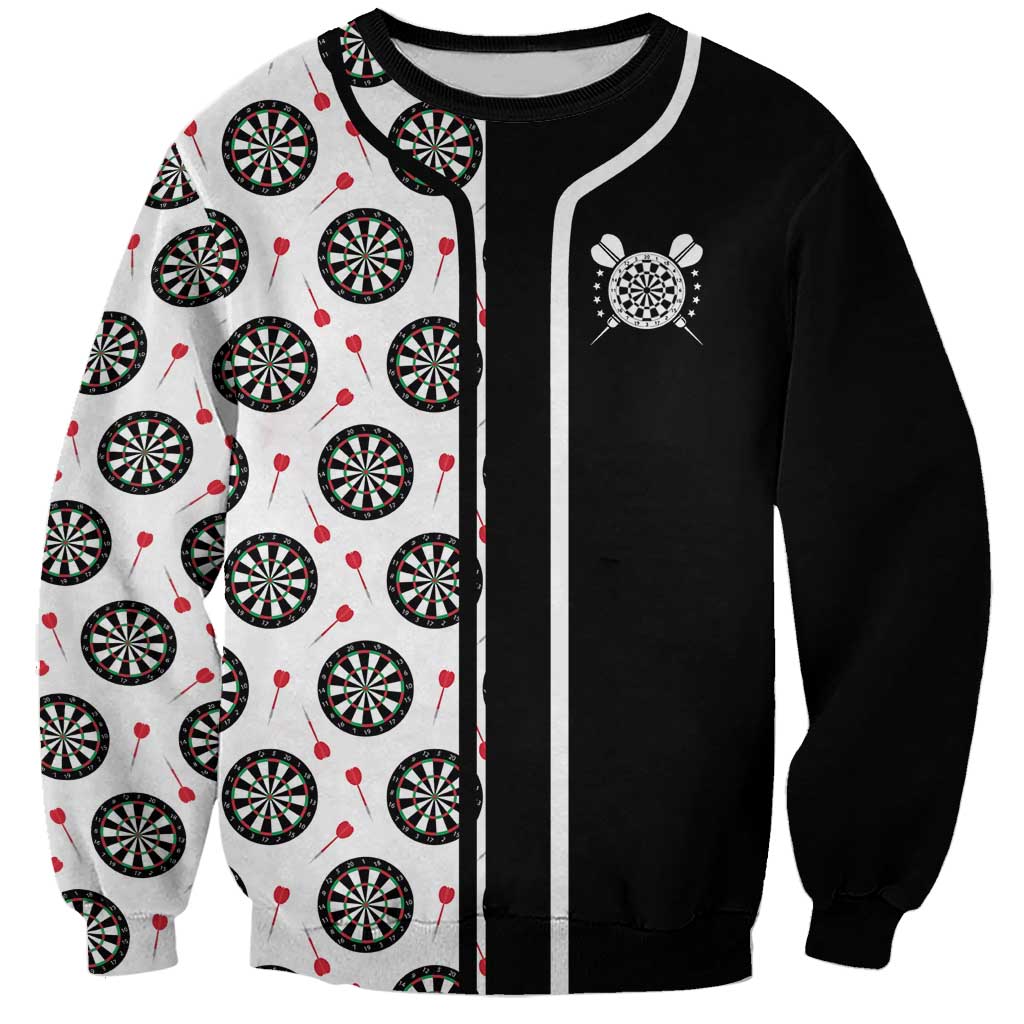 Personalized Black and White Dartboard Sweatshirt Bullseye Target Design for Dart Players - Wonder Print Shop