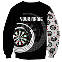 Personalized Black and White Dartboard Sweatshirt Bullseye Target Design for Dart Players - Wonder Print Shop