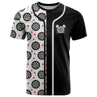 Personalized Black and White Dartboard T Shirt Bullseye Target Design for Dart Players - Wonder Print Shop