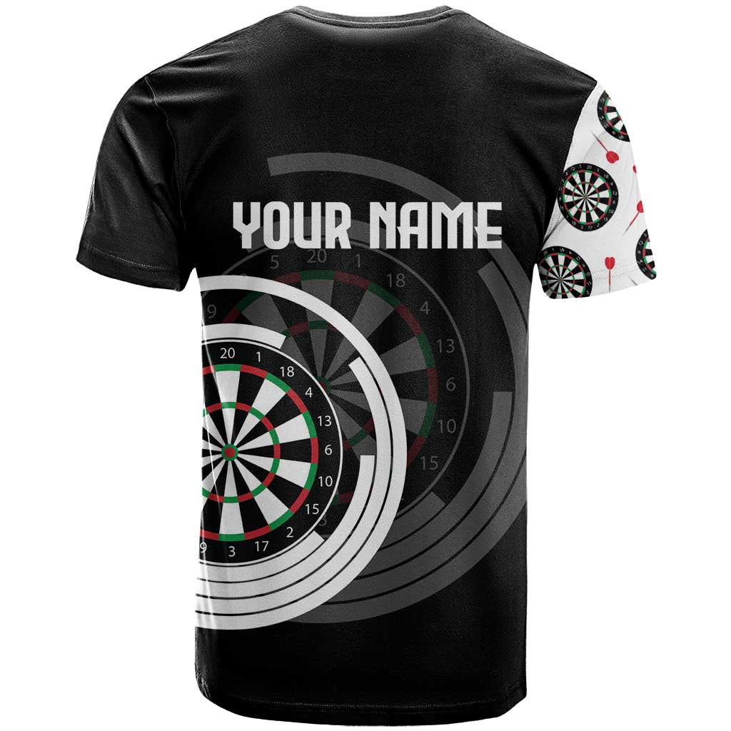 Personalized Black and White Dartboard T Shirt Bullseye Target Design for Dart Players - Wonder Print Shop
