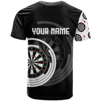 Personalized Black and White Dartboard T Shirt Bullseye Target Design for Dart Players - Wonder Print Shop