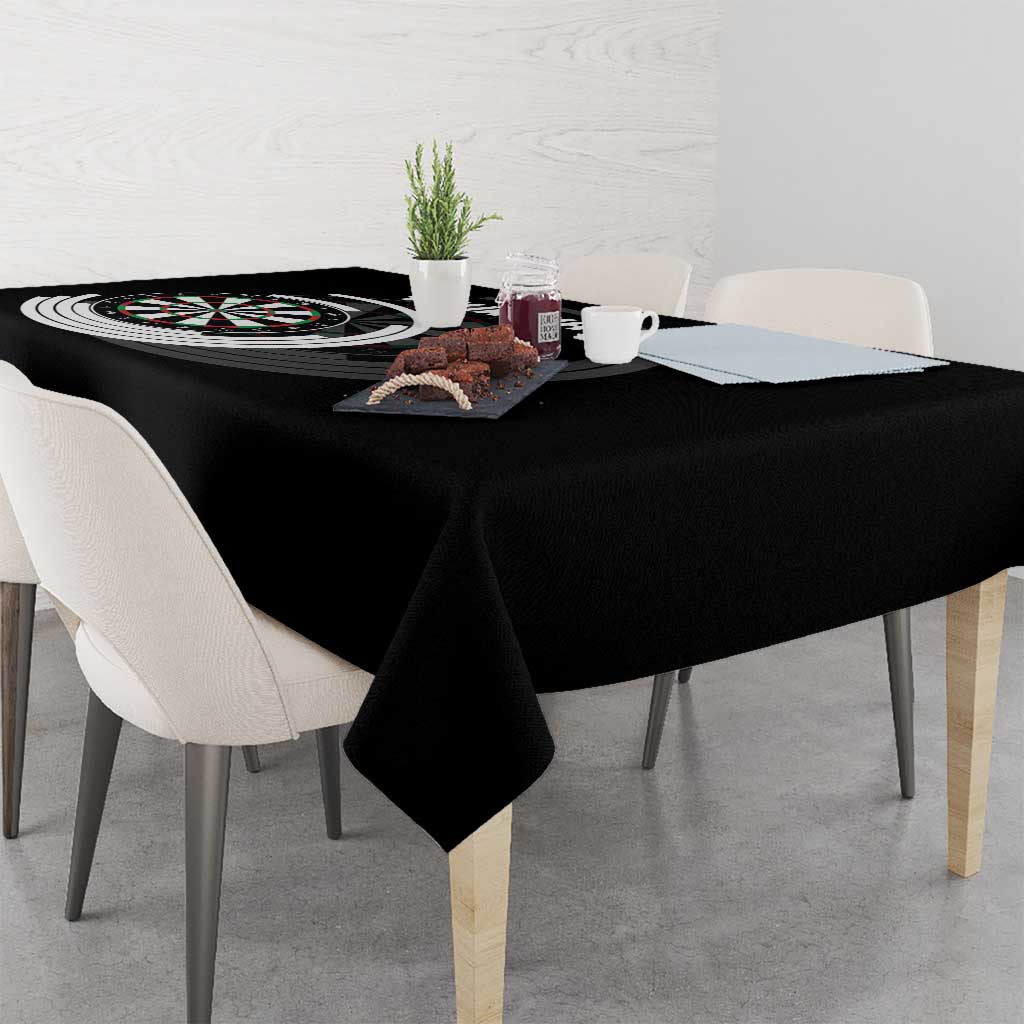 Personalized Black and White Dartboard Tablecloth Bullseye Target Design for Dart Players - Wonder Print Shop