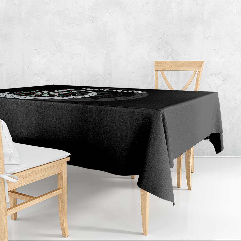 Personalized Black and White Dartboard Tablecloth Bullseye Target Design for Dart Players - Wonder Print Shop