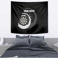 Personalized Black and White Dartboard Tapestry Bullseye Target Design for Dart Players - Wonder Print Shop