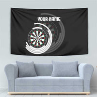Personalized Black and White Dartboard Tapestry Bullseye Target Design for Dart Players - Wonder Print Shop