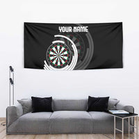 Personalized Black and White Dartboard Tapestry Bullseye Target Design for Dart Players - Wonder Print Shop