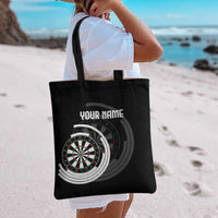 Personalized Black and White Dartboard Tote Bag Bullseye Target Design for Dart Players - Wonder Print Shop