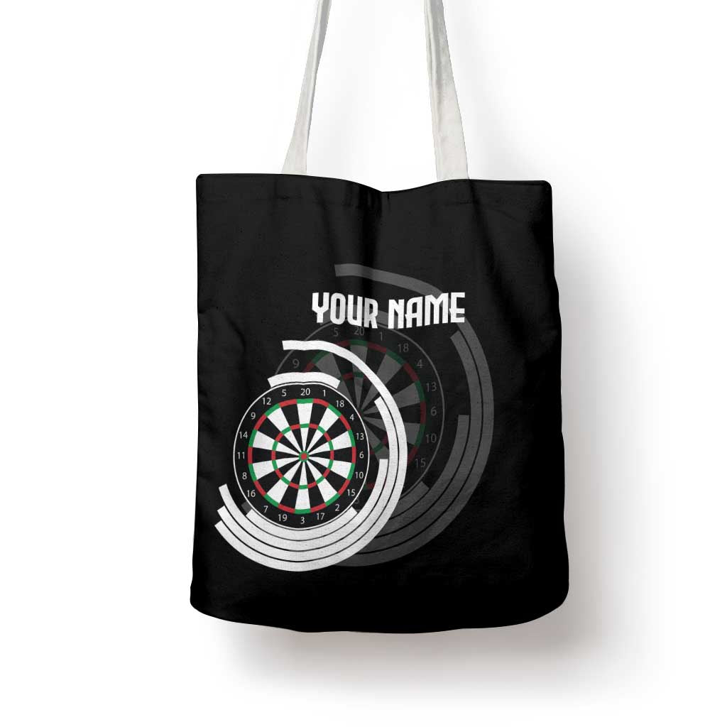 Personalized Black and White Dartboard Tote Bag Bullseye Target Design for Dart Players - Wonder Print Shop