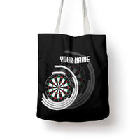 Personalized Black and White Dartboard Tote Bag Bullseye Target Design for Dart Players - Wonder Print Shop