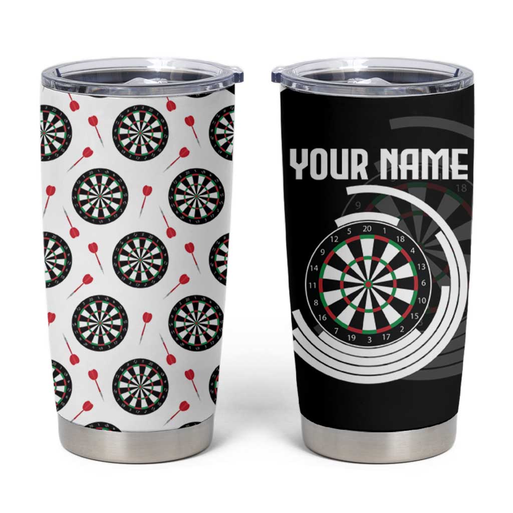 Personalized Black and White Dartboard Tumbler Cup Bullseye Target Design for Dart Players - Wonder Print Shop