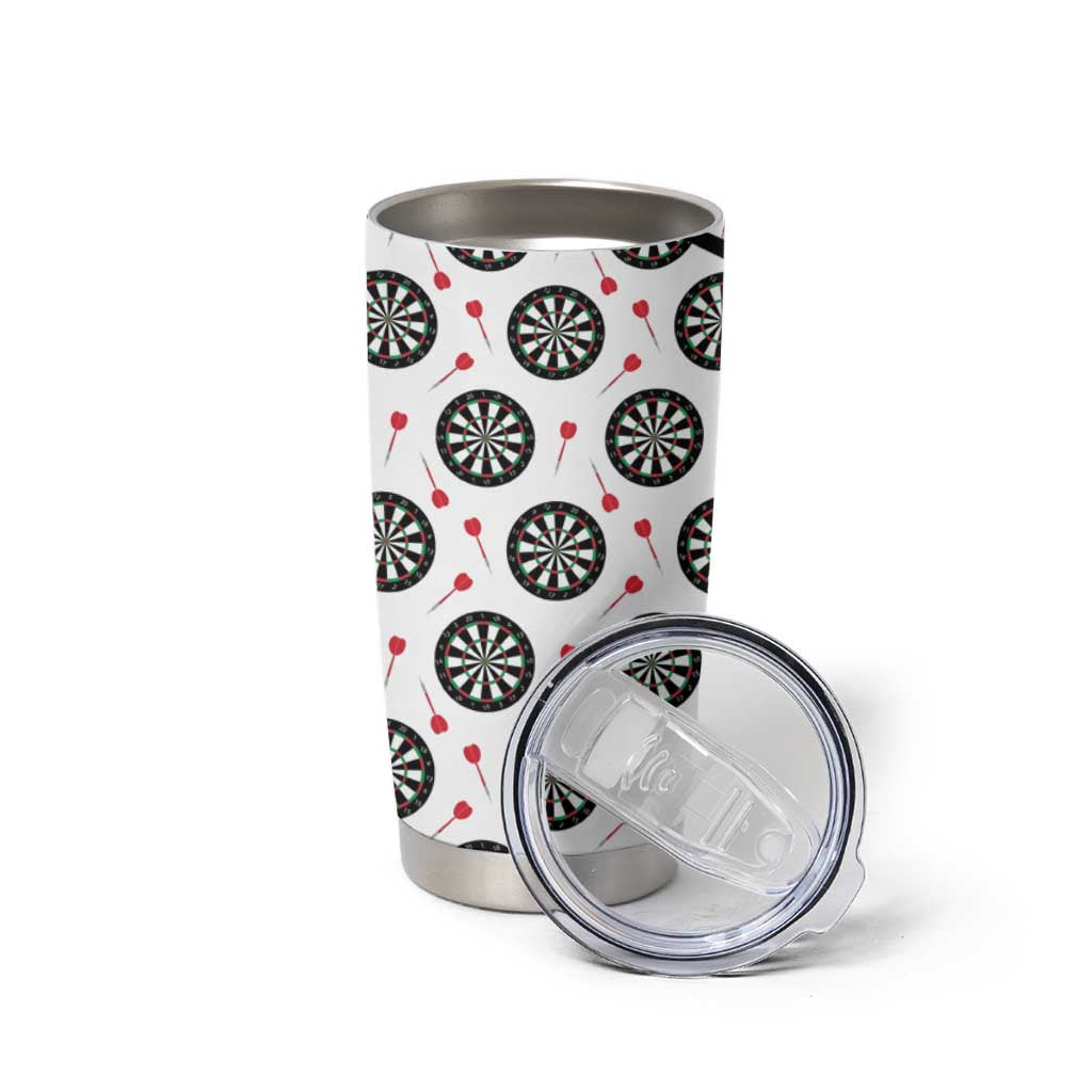 Personalized Black and White Dartboard Tumbler Cup Bullseye Target Design for Dart Players - Wonder Print Shop