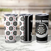Personalized Black and White Dartboard Tumbler Cup Bullseye Target Design for Dart Players - Wonder Print Shop