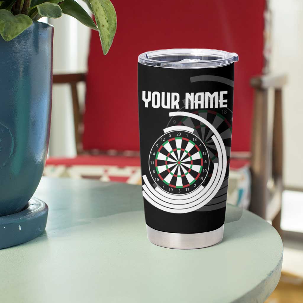 Personalized Black and White Dartboard Tumbler Cup Bullseye Target Design for Dart Players - Wonder Print Shop