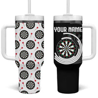 Personalized Black and White Dartboard Tumbler With Handle Bullseye Target Design for Dart Players - Wonder Print Shop
