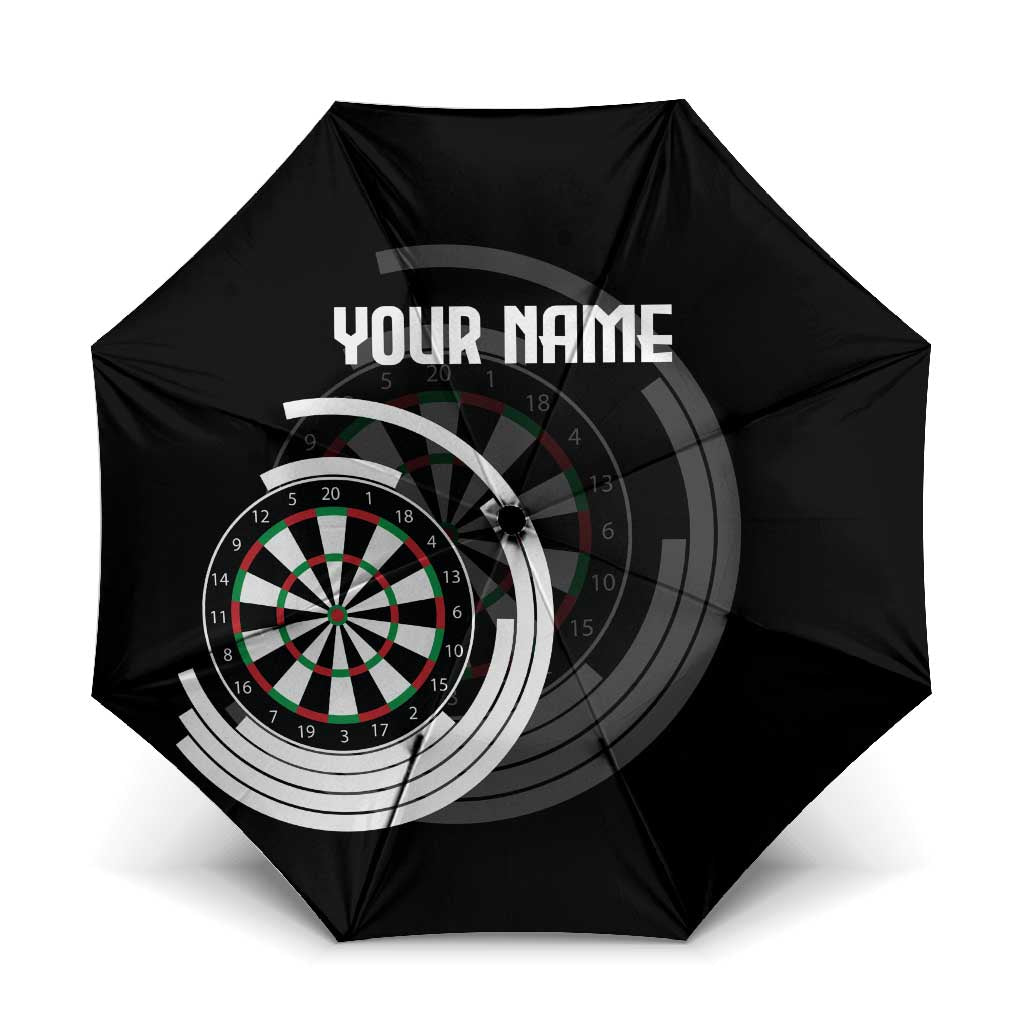 Personalized Black and White Dartboard Umbrella Bullseye Target Design for Dart Players - Wonder Print Shop