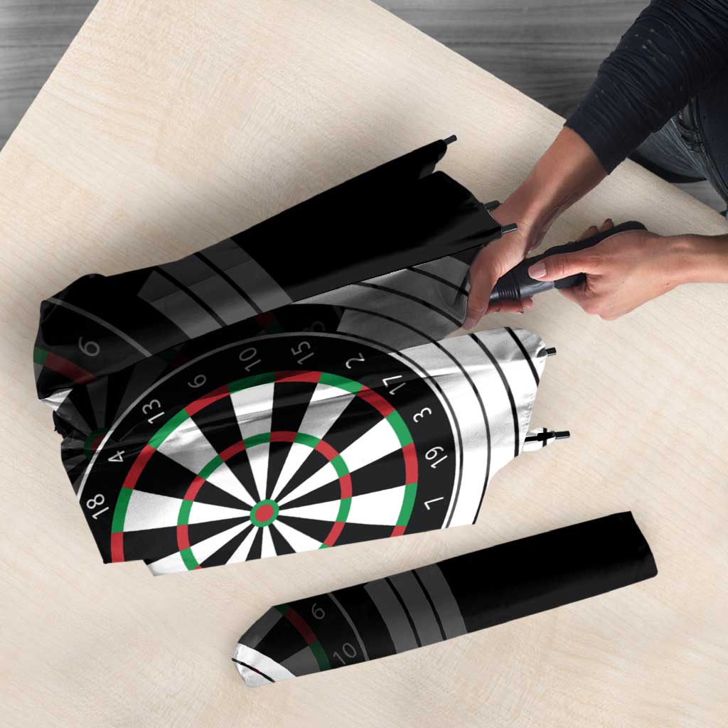 Personalized Black and White Dartboard Umbrella Bullseye Target Design for Dart Players - Wonder Print Shop