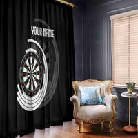 Personalized Black and White Dartboard Window Curtain Bullseye Target Design for Dart Players - Wonder Print Shop