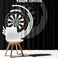 Personalized Black and White Dartboard Window Curtain Bullseye Target Design for Dart Players - Wonder Print Shop