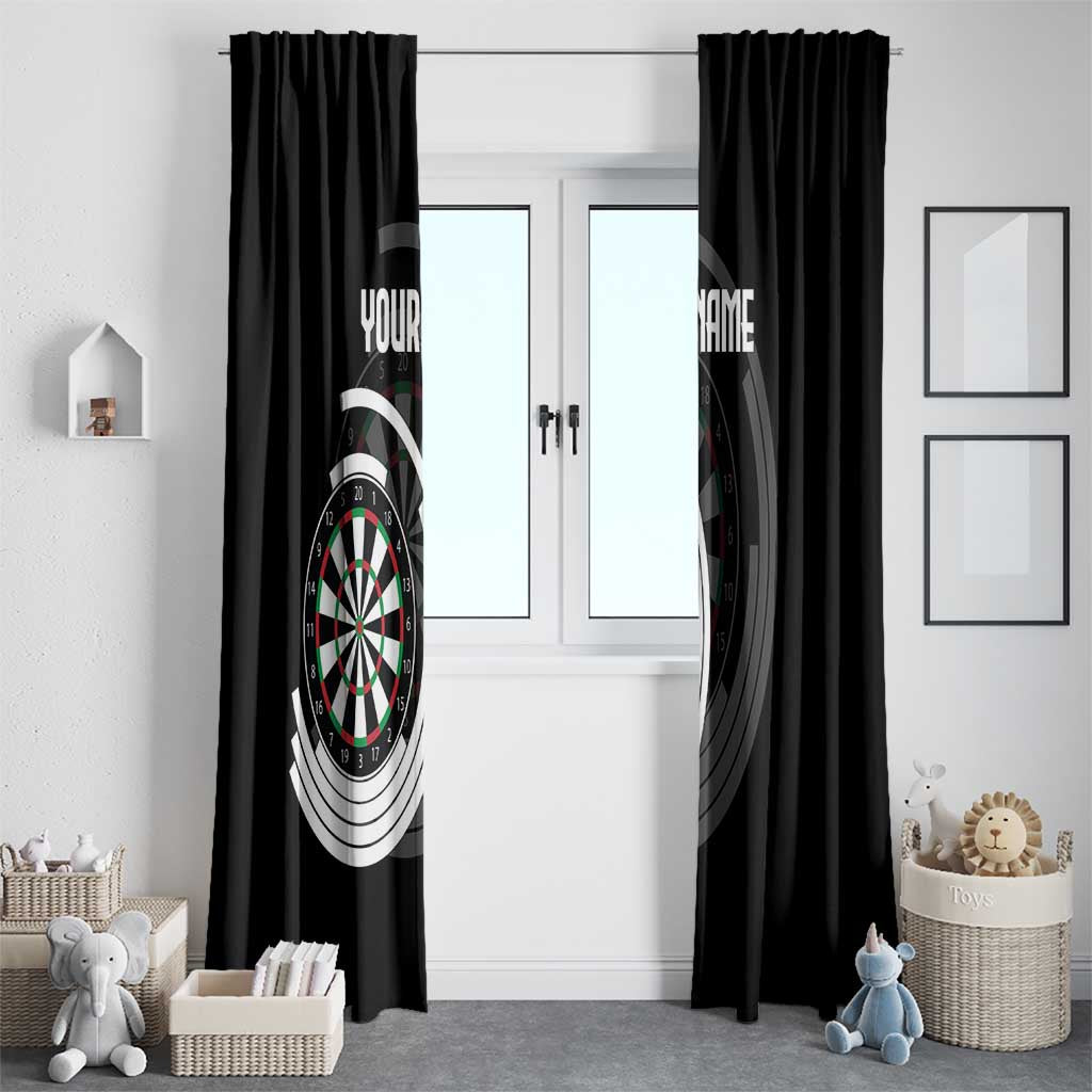 Personalized Black and White Dartboard Window Curtain Bullseye Target Design for Dart Players - Wonder Print Shop