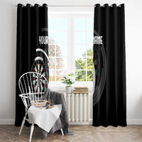 Personalized Black and White Dartboard Window Curtain Bullseye Target Design for Dart Players - Wonder Print Shop