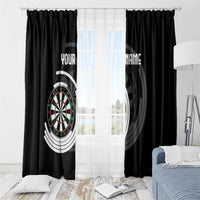 Personalized Black and White Dartboard Window Curtain Bullseye Target Design for Dart Players - Wonder Print Shop