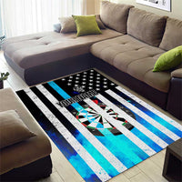Personalized Blue Flame American Flag Dart Area Rug Patriotic Dartboard Design - Wonder Print Shop