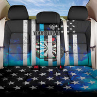 Personalized Blue Flame American Flag Dart Back Car Seat Cover Patriotic Dartboard Design - Wonder Print Shop
