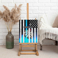 Personalized Blue Flame American Flag Dart Canvas Wall Art Patriotic Dartboard Design - Wonder Print Shop