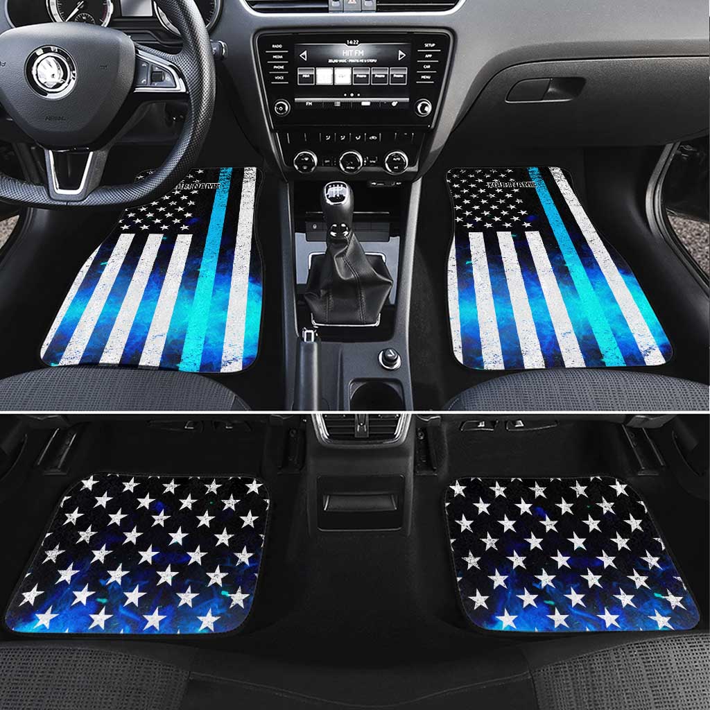 Personalized Blue Flame American Flag Dart Car Mats Patriotic Dartboard Design - Wonder Print Shop