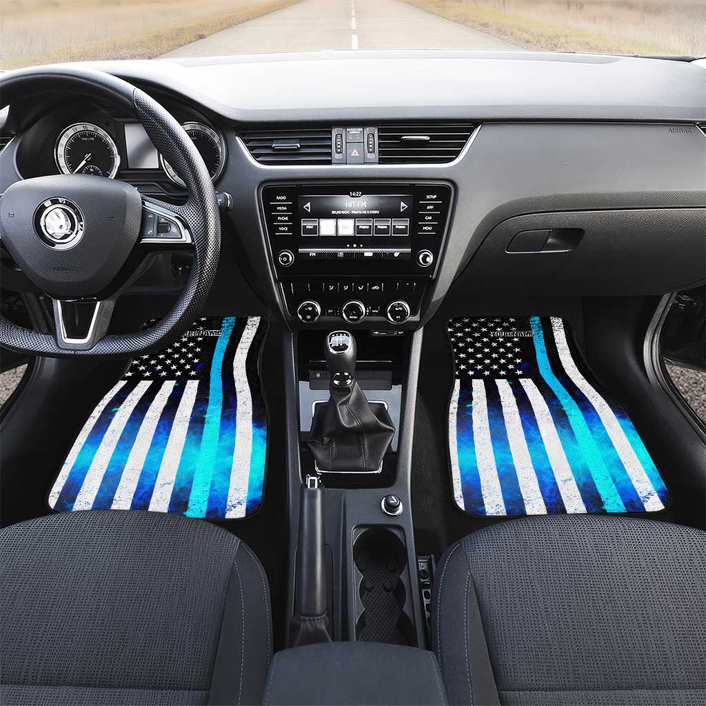 Personalized Blue Flame American Flag Dart Car Mats Patriotic Dartboard Design - Wonder Print Shop