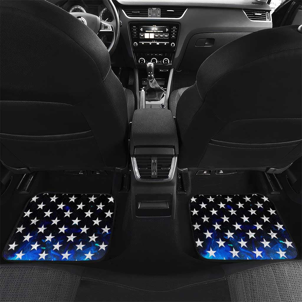 Personalized Blue Flame American Flag Dart Car Mats Patriotic Dartboard Design - Wonder Print Shop