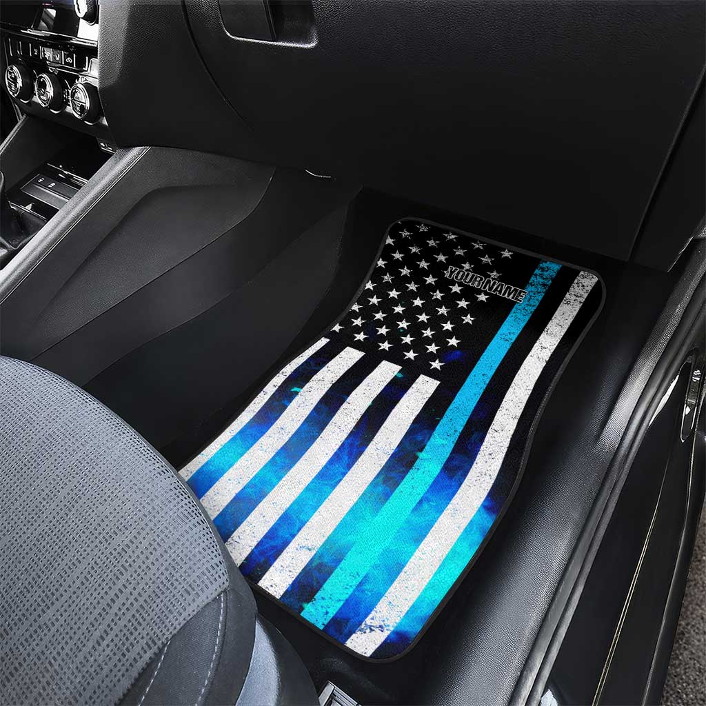 Personalized Blue Flame American Flag Dart Car Mats Patriotic Dartboard Design - Wonder Print Shop