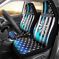 Personalized Blue Flame American Flag Dart Car Seat Cover Patriotic Dartboard Design - Wonder Print Shop