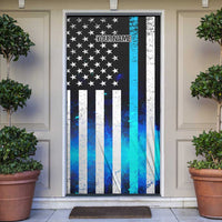 Personalized Blue Flame American Flag Dart Door Cover Patriotic Dartboard Design - Wonder Print Shop