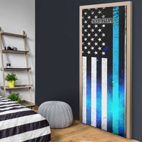 Personalized Blue Flame American Flag Dart Door Cover Patriotic Dartboard Design - Wonder Print Shop
