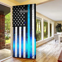 Personalized Blue Flame American Flag Dart Door Cover Patriotic Dartboard Design - Wonder Print Shop