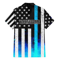 Personalized Blue Flame American Flag Dart Family Matching Mermaid Dress and Hawaiian Shirt Patriotic Dartboard Design - Wonder Print Shop