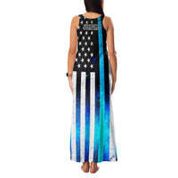 Personalized Blue Flame American Flag Dart Family Matching Tank Maxi Dress and Hawaiian Shirt Patriotic Dartboard Design - Wonder Print Shop