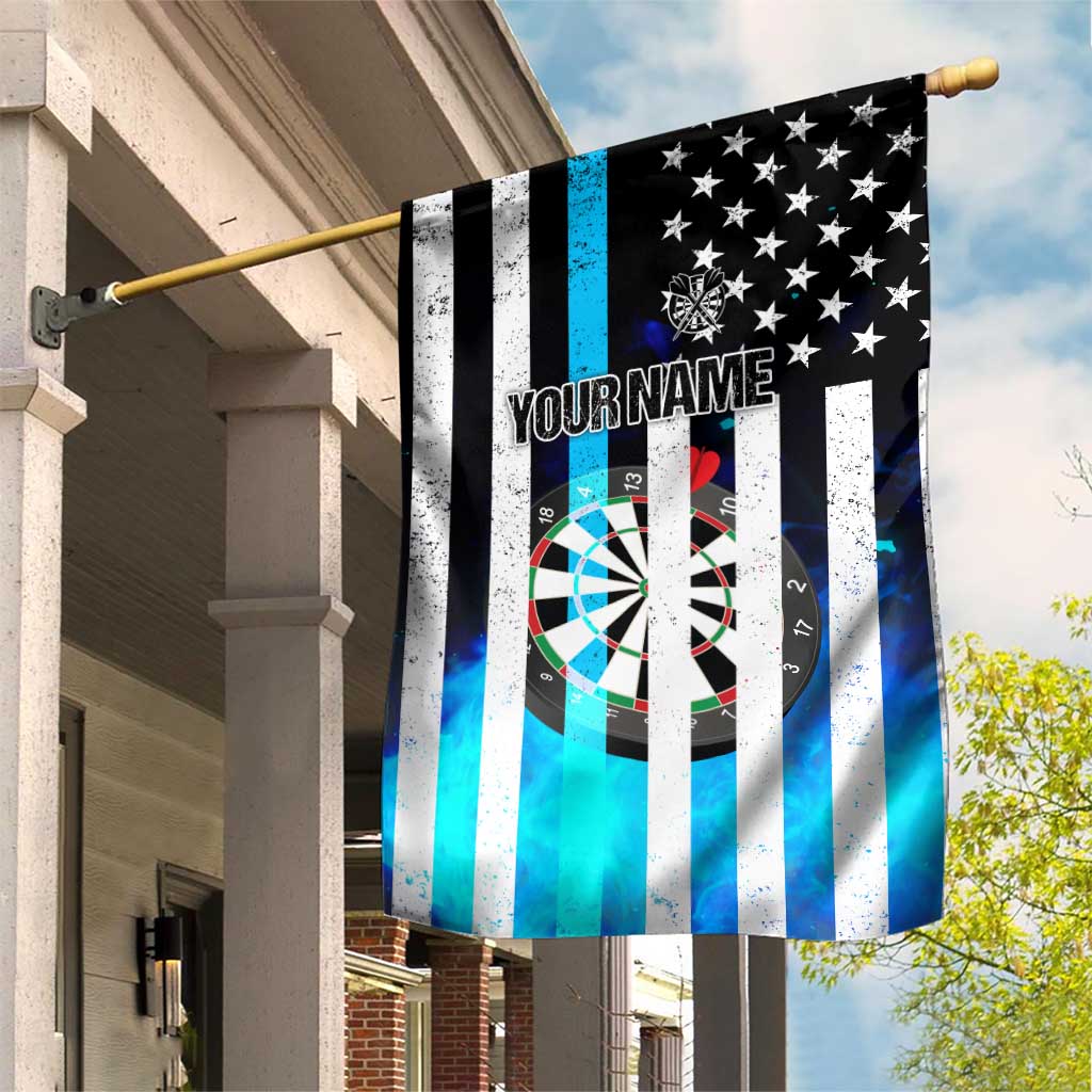 Personalized Blue Flame American Flag Dart Garden Flag Patriotic Dartboard Design - Wonder Print Shop