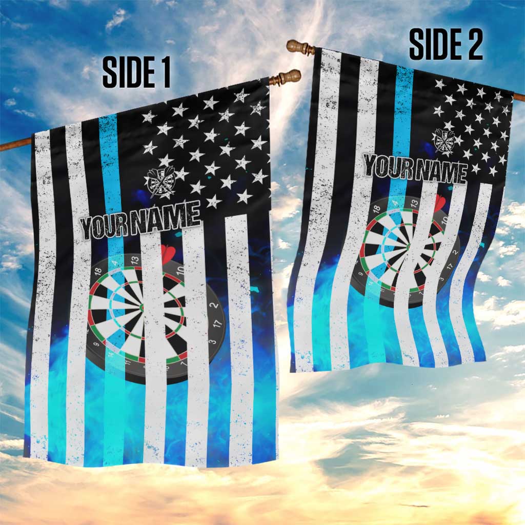 Personalized Blue Flame American Flag Dart Garden Flag Patriotic Dartboard Design - Wonder Print Shop