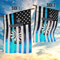 Personalized Blue Flame American Flag Dart Garden Flag Patriotic Dartboard Design - Wonder Print Shop