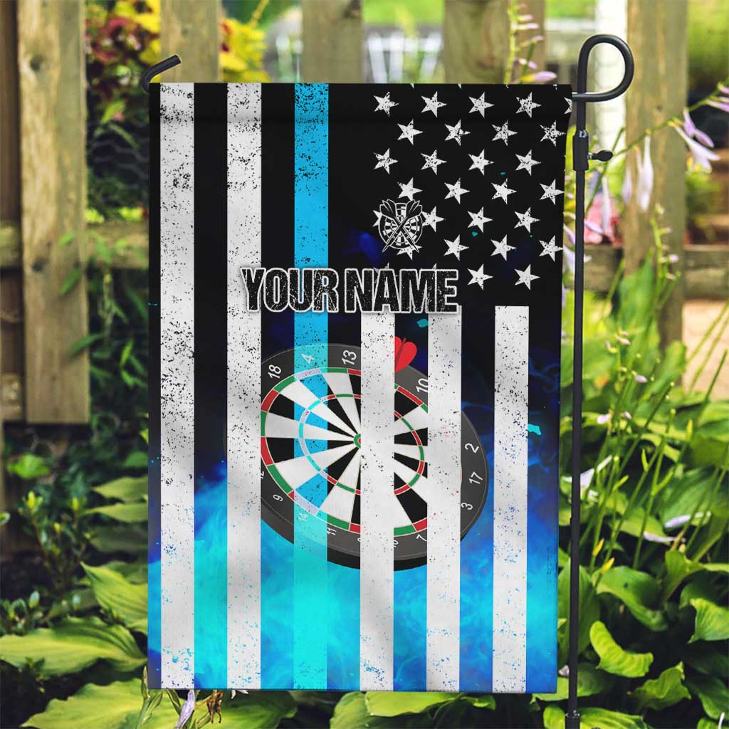 Personalized Blue Flame American Flag Dart Garden Flag Patriotic Dartboard Design - Wonder Print Shop