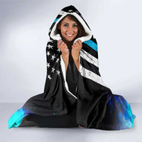 Personalized Blue Flame American Flag Dart Hooded Blanket Patriotic Dartboard Design - Wonder Print Shop