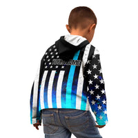 Personalized Blue Flame American Flag Dart Kid Hoodie Patriotic Dartboard Design - Wonder Print Shop