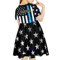 Personalized Blue Flame American Flag Dart Kid Short Sleeve Dress Patriotic Dartboard Design - Wonder Print Shop