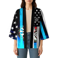 Personalized Blue Flame American Flag Dart Kimono Patriotic Dartboard Design - Wonder Print Shop