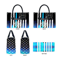 Personalized Blue Flame American Flag Dart Leather Bag Patriotic Dartboard Design - Wonder Print Shop